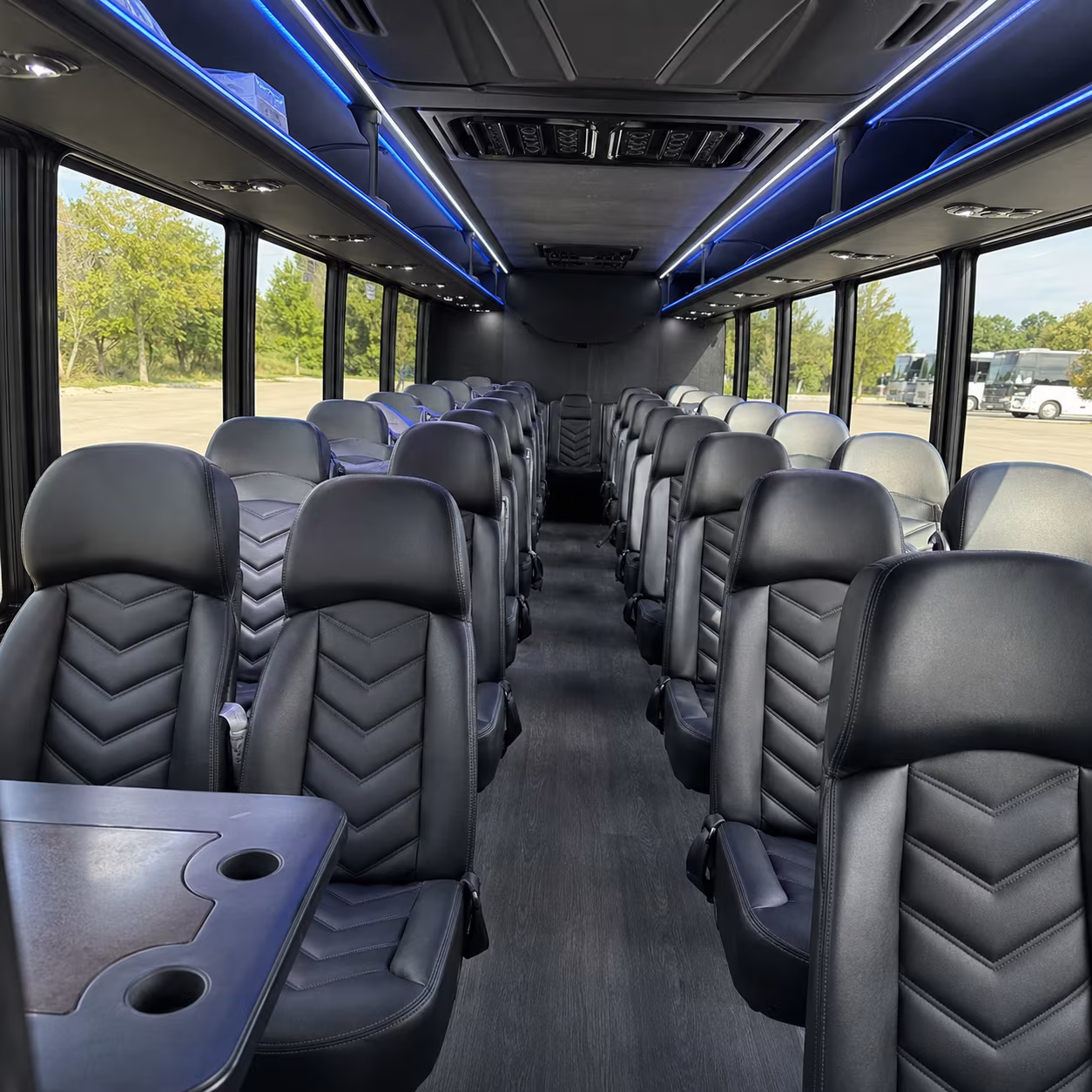 high point 25 passenger minibus inside