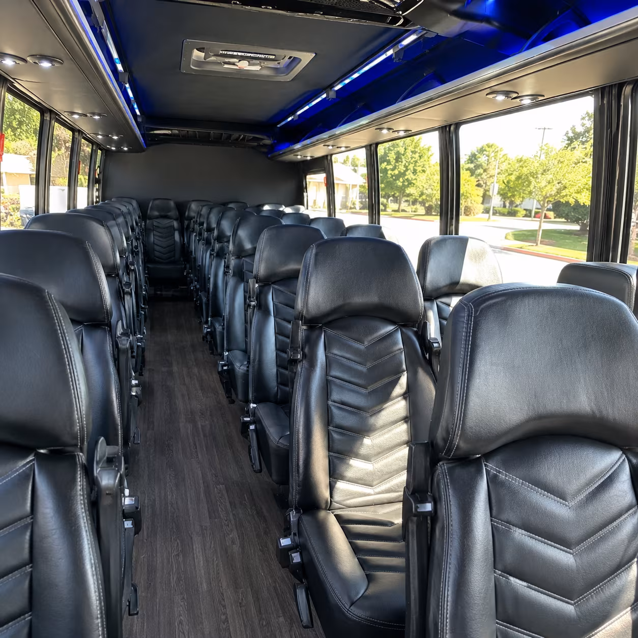 high point 28 passenger minibus interior