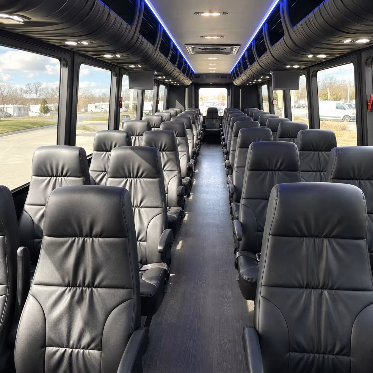 high point 35 passenger minibus inside