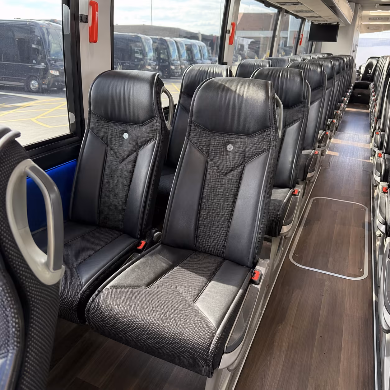 high point 40 passenger charter bus interior