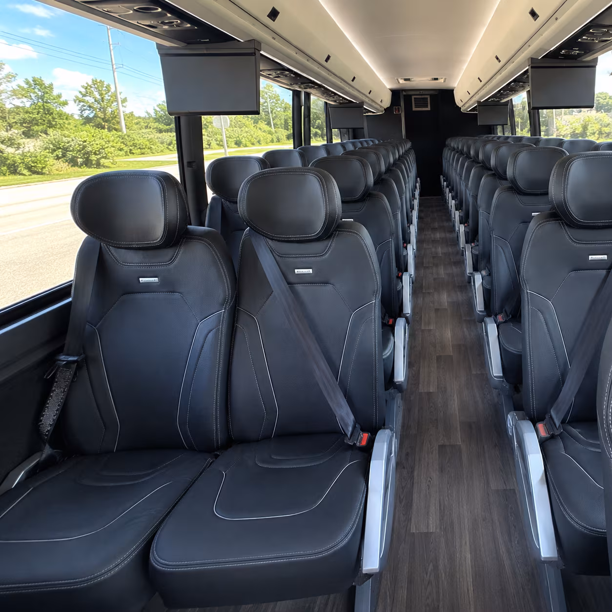 high point 47 passenger charter bus inside