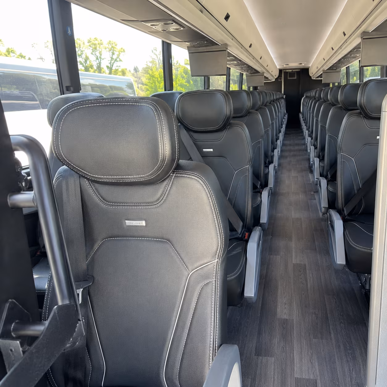 high point 47 passenger charter bus interior