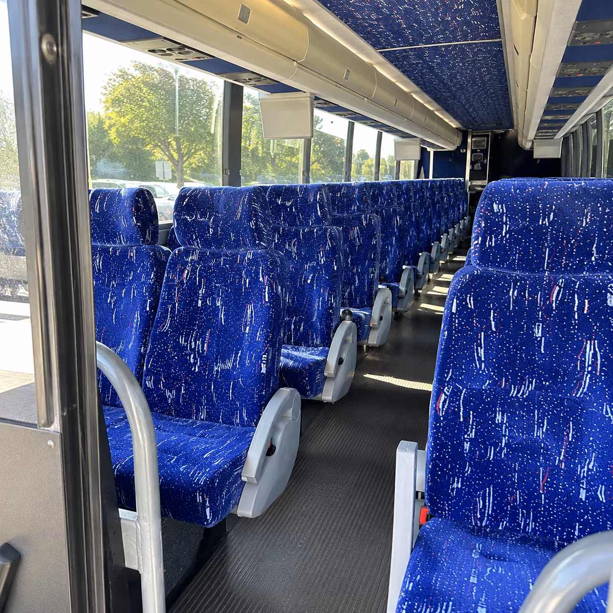 high point 50 passenger charter bus inside