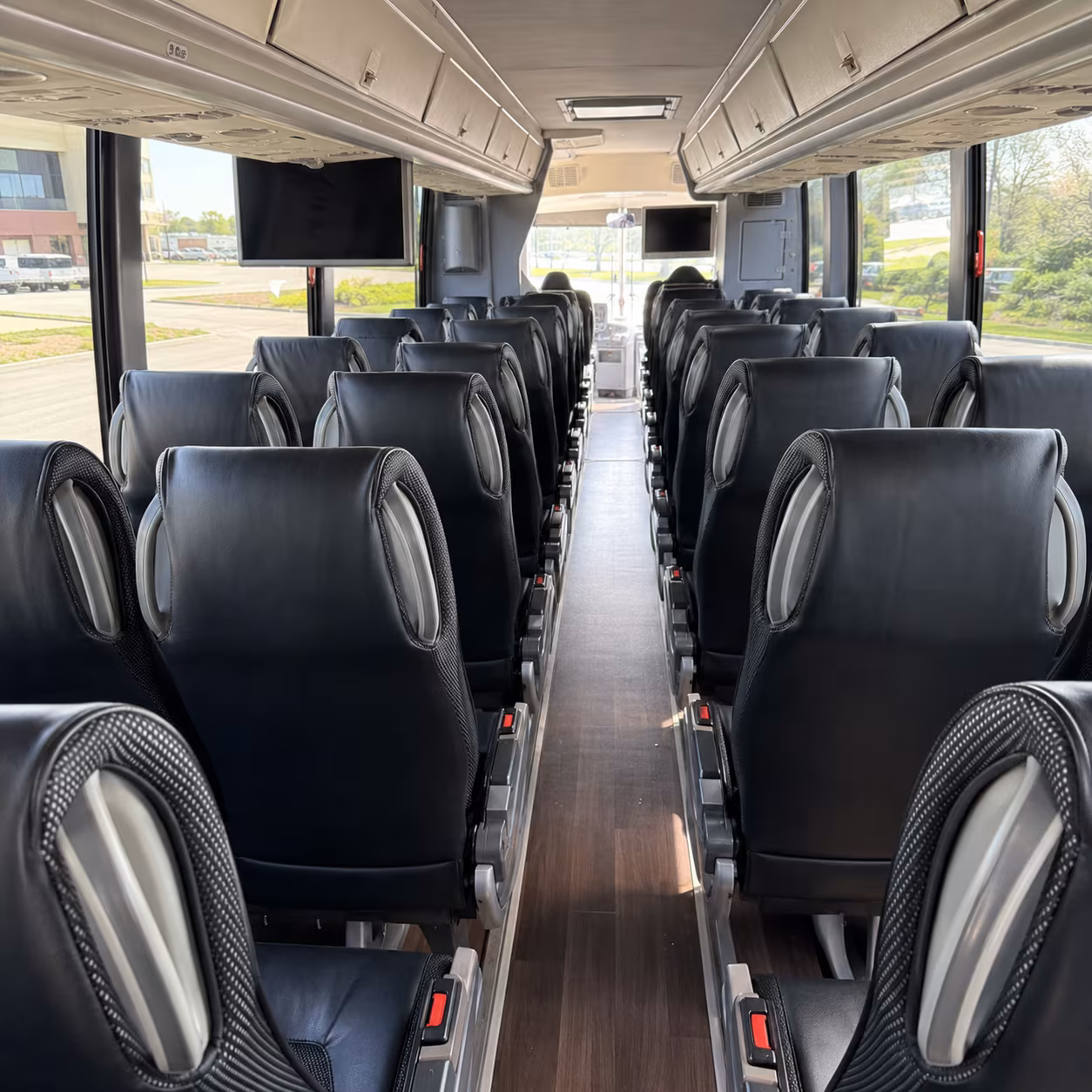 high point 56 passenger charter bus inside