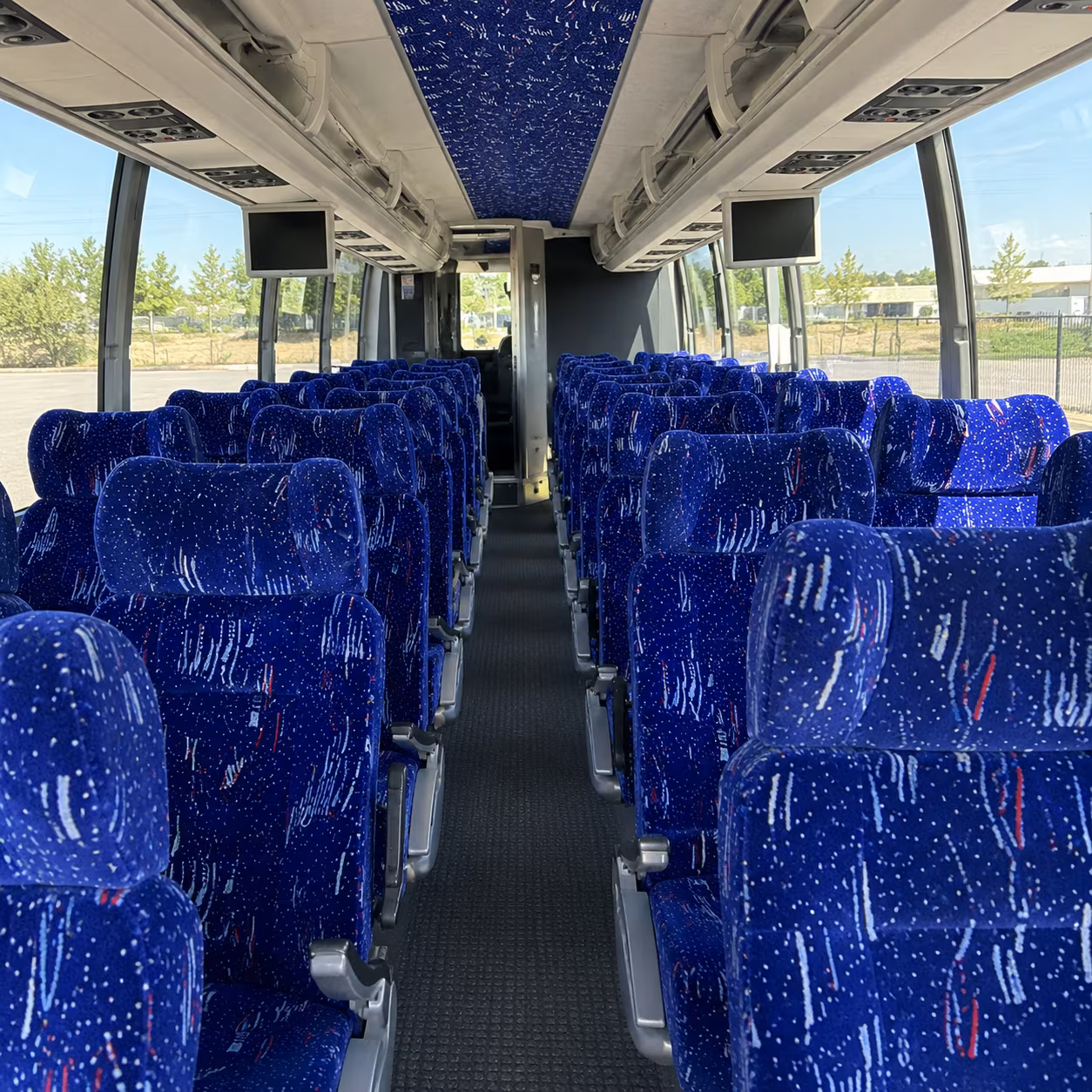 high point charter bus interior