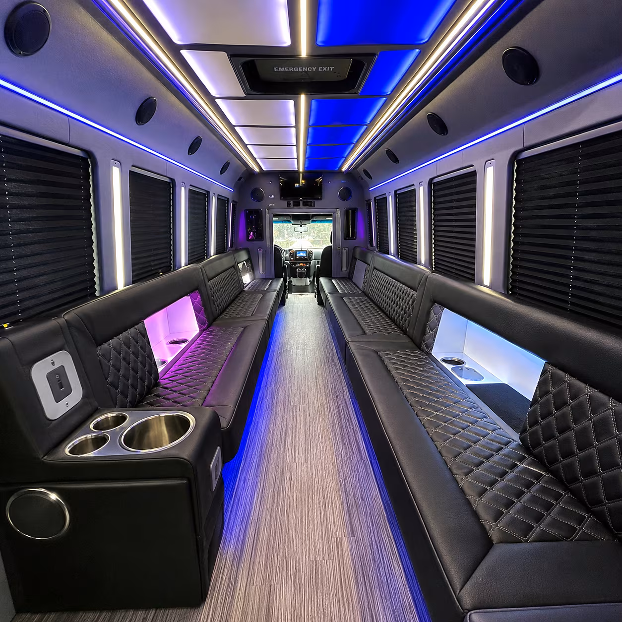high point party bus interior